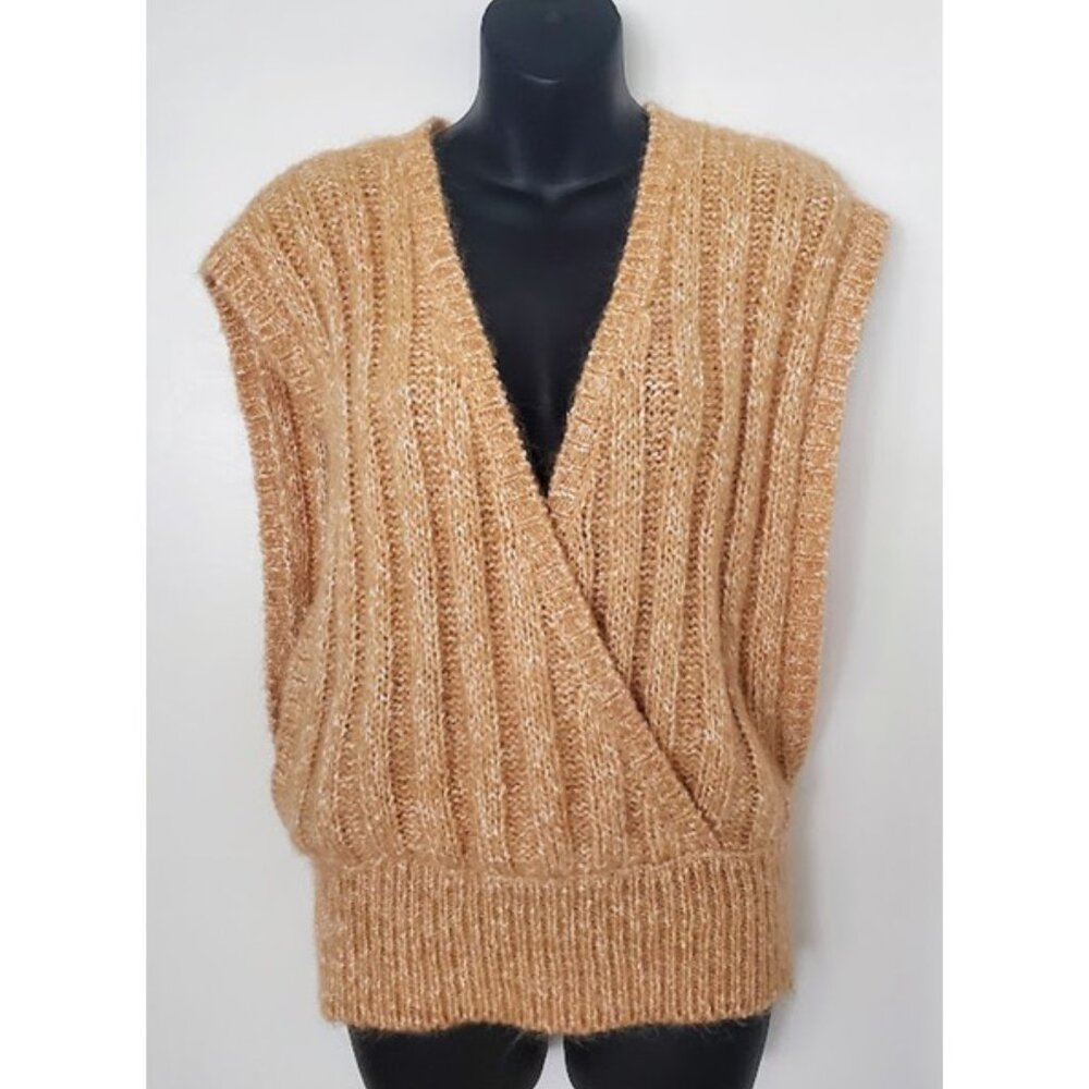 Vintage Christian Dior Cable Knit Wrap Sweater Vest Layer Sz M Old Money Preppy - Picture 3 of 11
